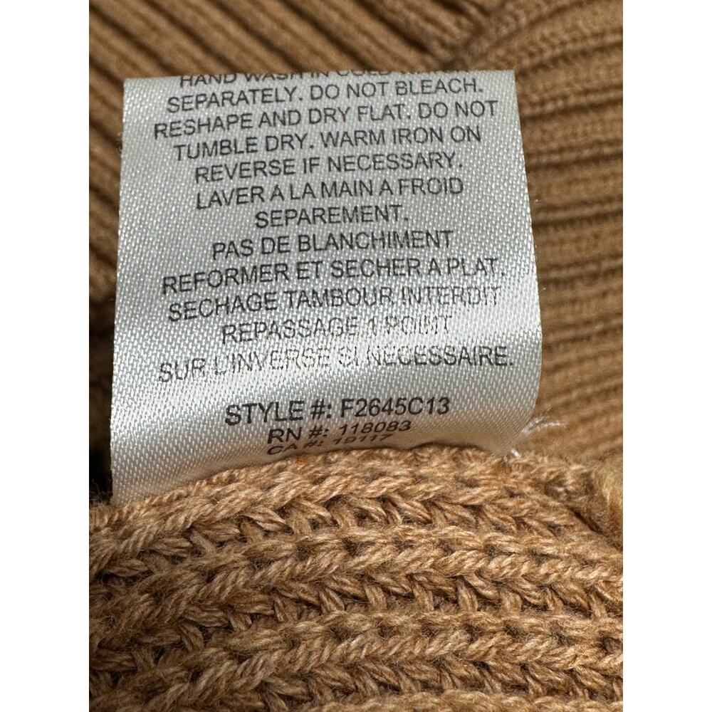 Minnie Rose Sweater Womens Small Tan Knit V-Neck‎ 100% Cotton Minimalist Autumn - Picture 10 of 12